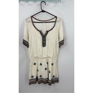 Free People "Meet Me in Marfa" mini boho embroidered detail dress M